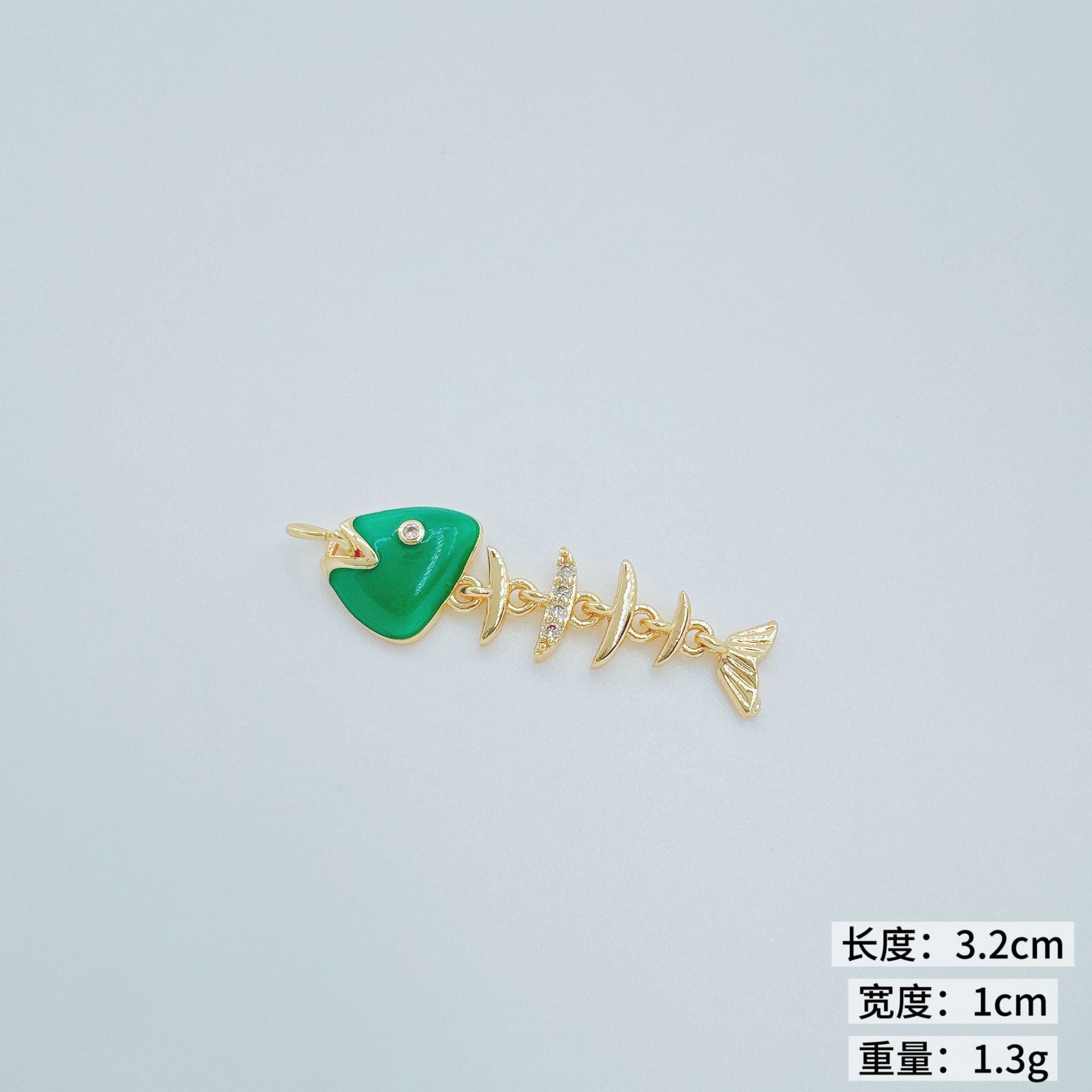 Wholesale Ocean Series Fishbone Pendant Necklace Copper Electroplated Fashion Accessory