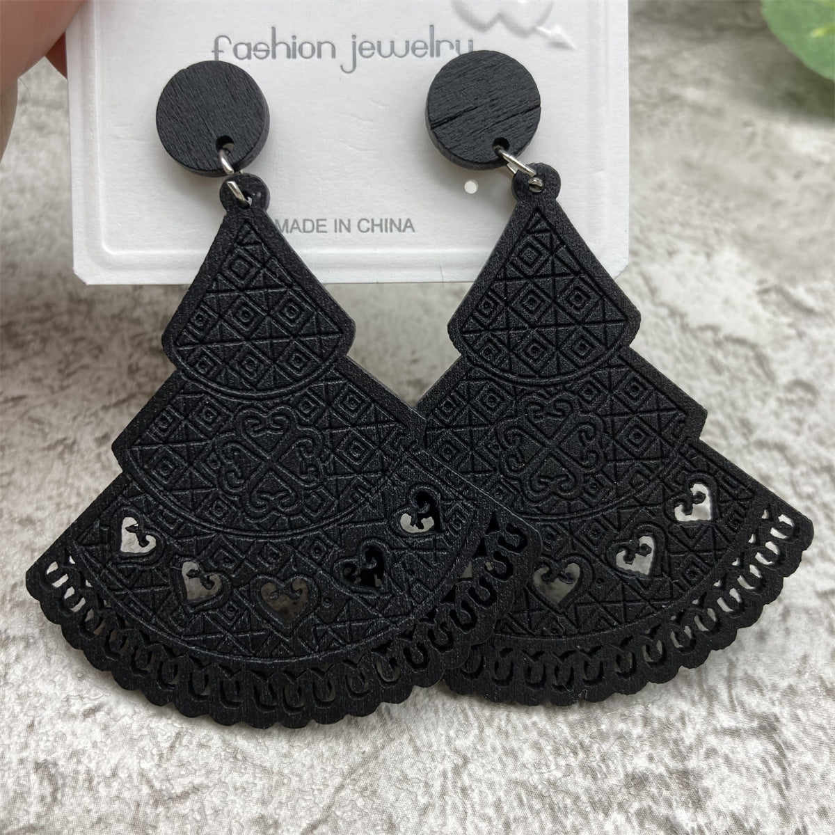 Wholesale Wood Hollow Vintage Earrings ACC-ES-FX068