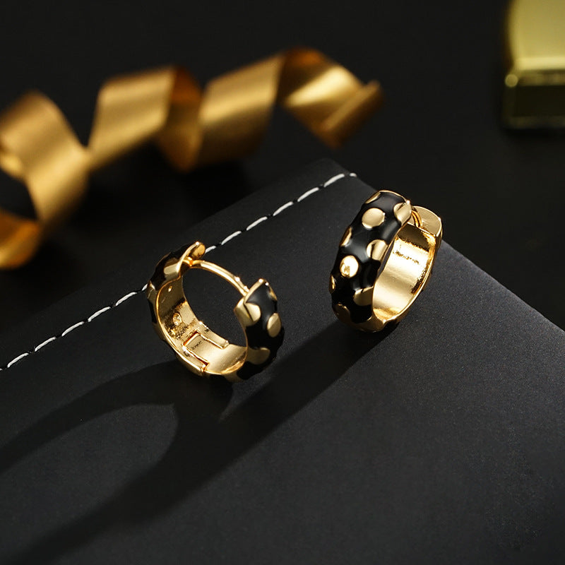 Wholesale Retro Circle Enamel Craft Earrings