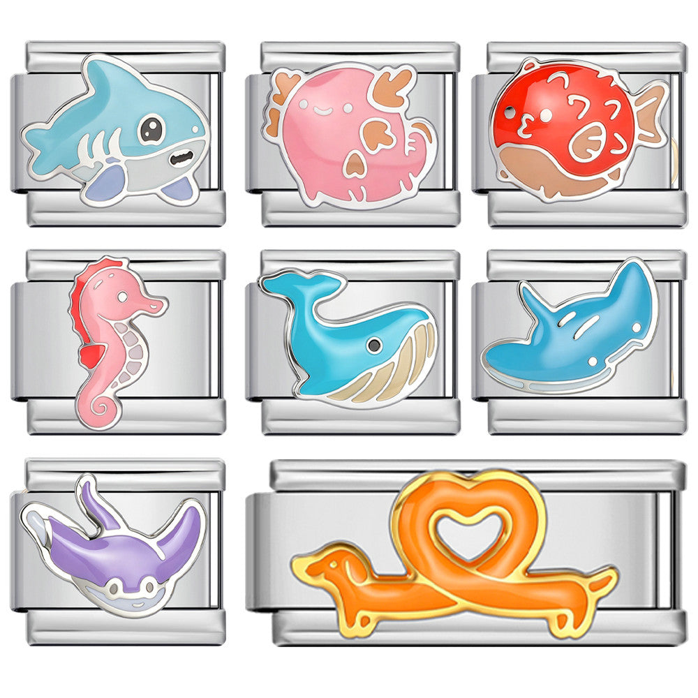 Wholesale Ocean Animal Themed Stainless Steel DIY Charm Bracelet,  Fashion Accessory Gift