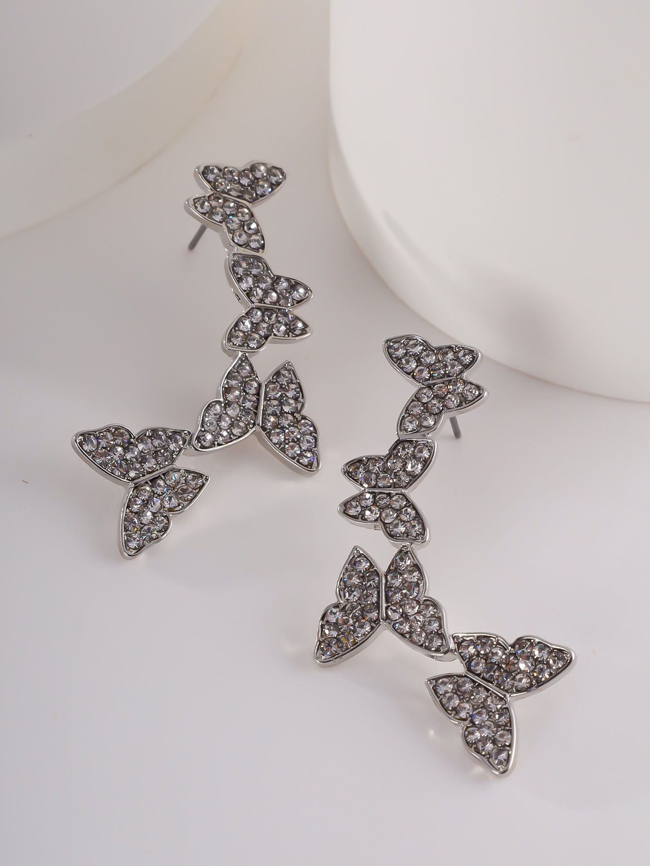 Wholesale  rhinestone decoration butterfly earrings