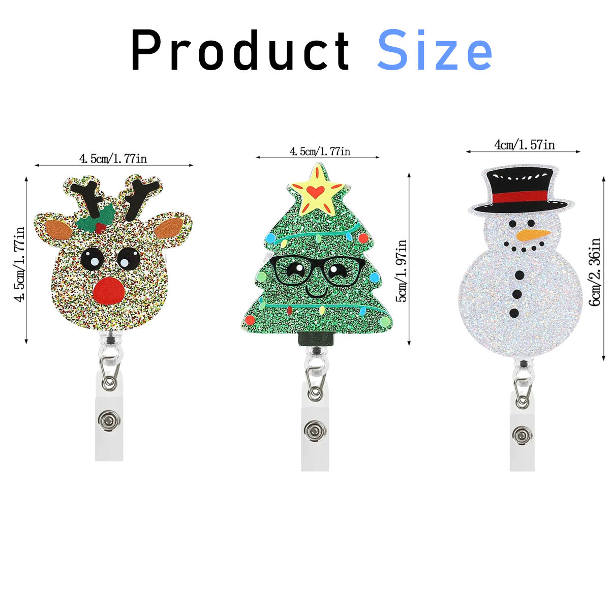 Wholesale Easy-open retractable acrylic Christmas   Badge Reels