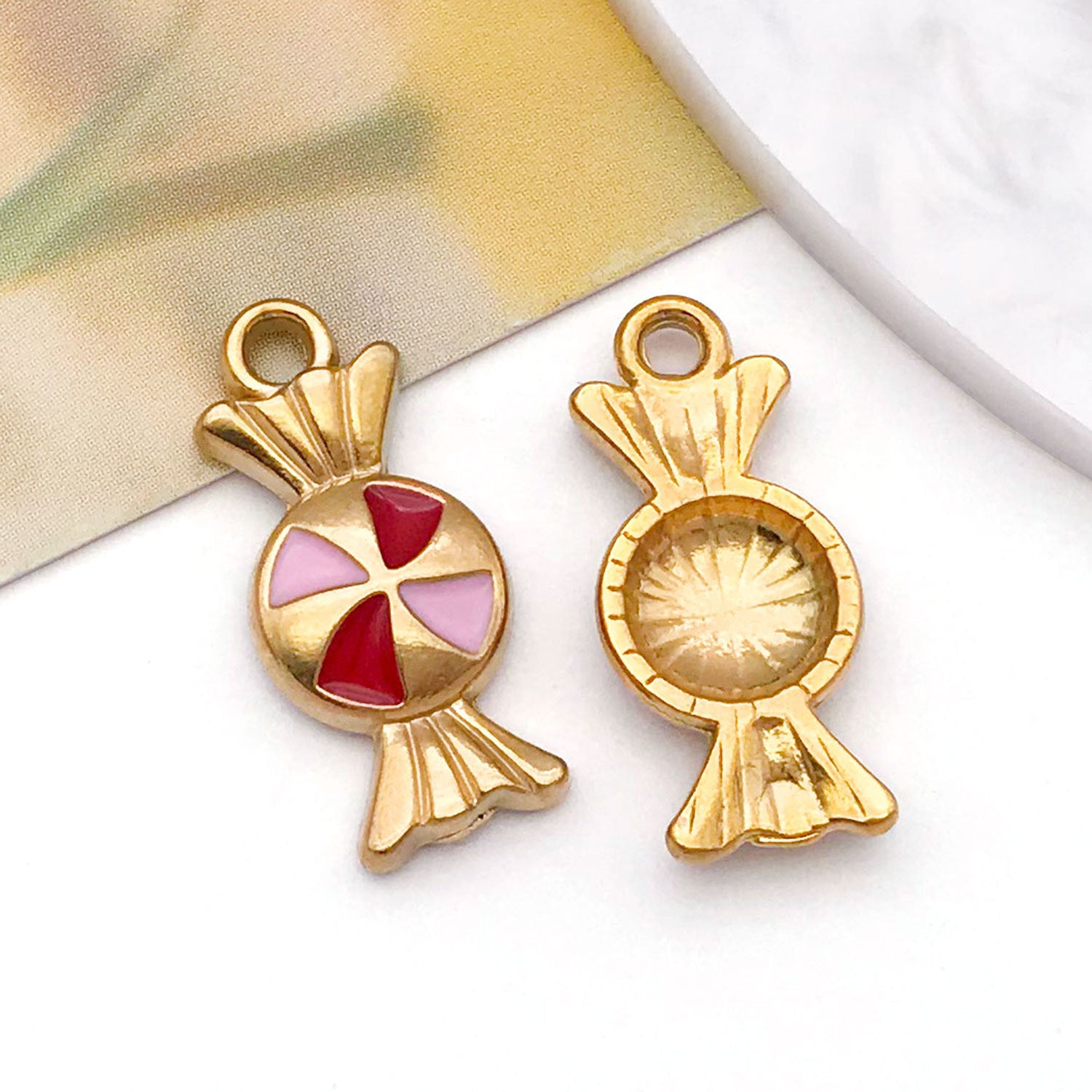 Wholesale Stainless steel enamel butterfly knot candy Western cowboy horse head  Charms