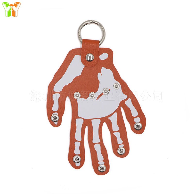 Wholesale Leather Palm Shape Keychain Halloween Decoration