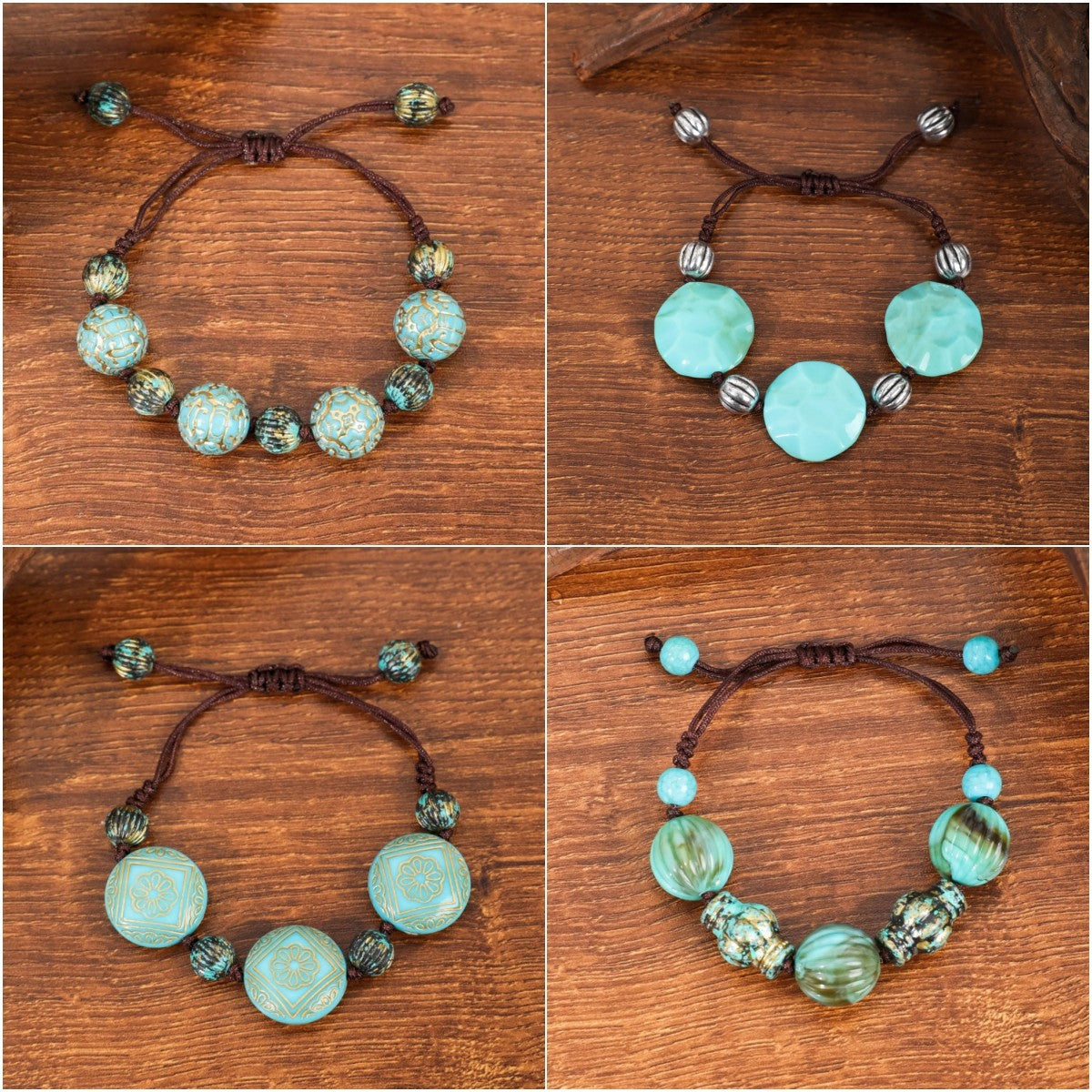 Wholesale Handmade Beaded Boho Vintage Ethnic Style Turquoise Bracelet ACC-BT-JunJie008