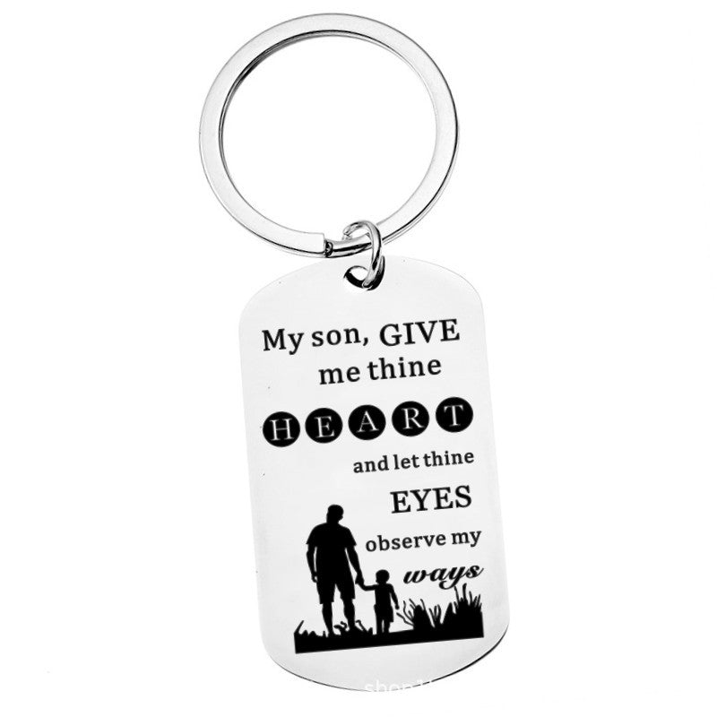 Wholesale Stainless Steel Keychain Engraved Pendant TO MY SON Keychain ACC-KC-Chenz015