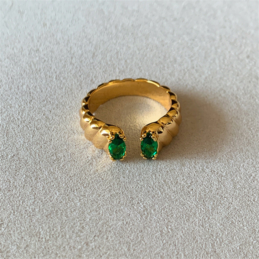 Wholesale Enamel Drip Butterfly Ring Mother-of-pearl Diamond Open Ring ACC-RS-Yues001