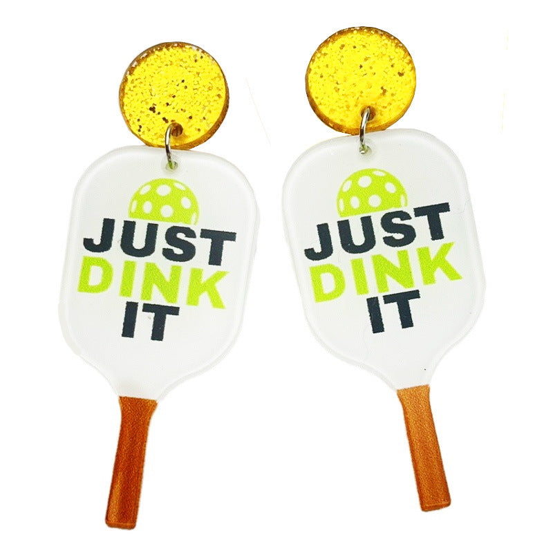 Wholesale 2pairs/pack Sports Style Pickleball Acrylic Earrings ACC-ES-HY119