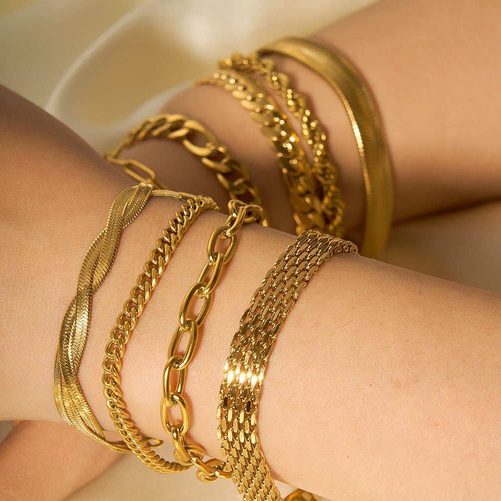Wholesale DIY bracelet 18k gold stainless steel chain bracelet with a high-end feel
