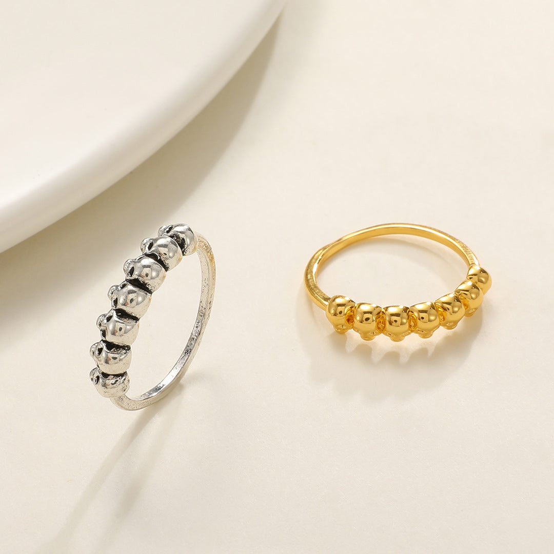 Wholesale retro seven skull  exaggerated  ring