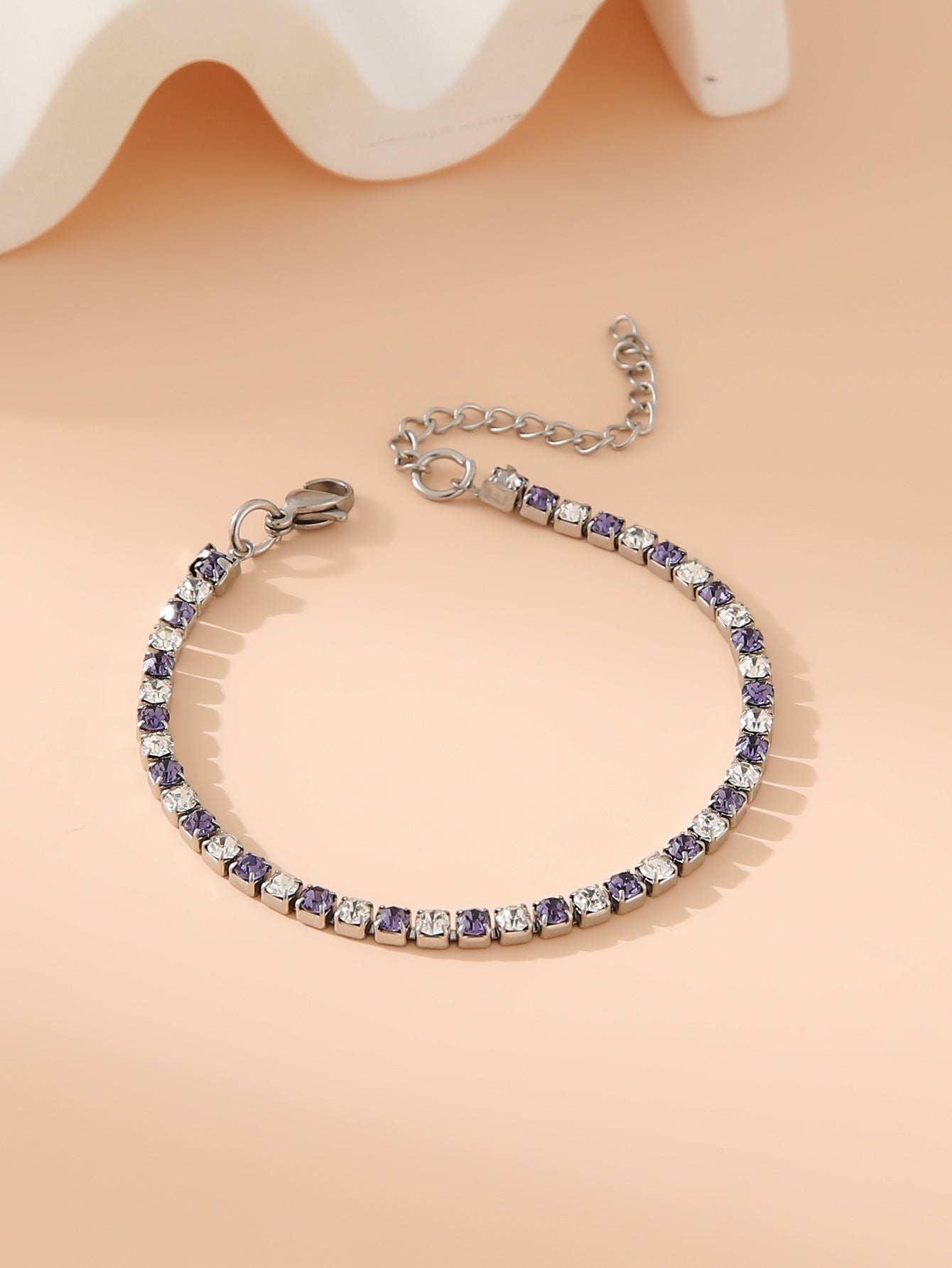 Bracelet en diamant en rédaction en acier inoxydable en vente