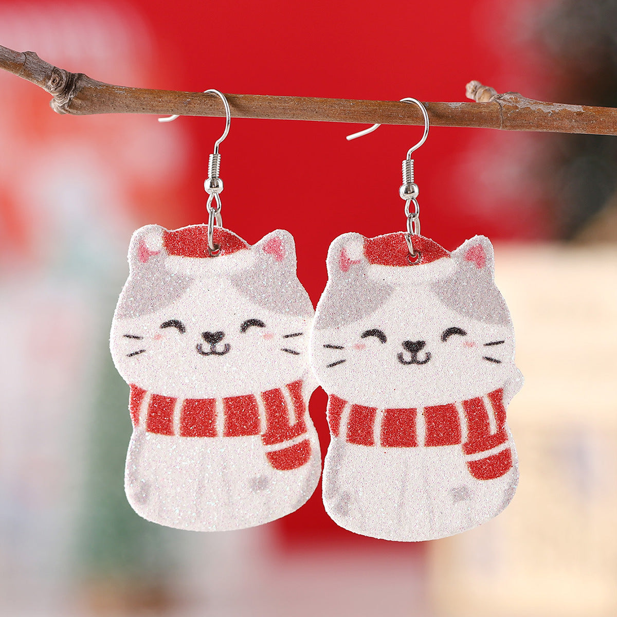 Wholesale Christmas Tree Lights Cat Earrings ACC-ES-ChuLian098
