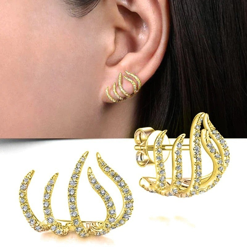 Wholesale 925 Silver Exaggerated Personality Diamond Earrings Blingbling Earrings Statemente Earrings ACC-ES-YunJin002