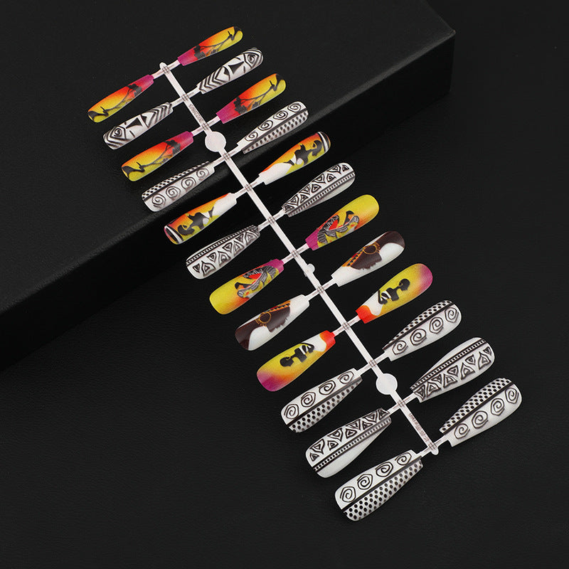 Wholesale 24 Pieces/box Glitter Nail Stickers Ballet Nails Wearable Nail Press-on Nails Kits ACC-NS-Diqin002