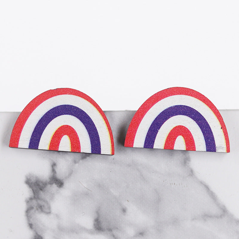 Wholesale  National Day USA dwarf Eagle rocket cute small ear studs wooden ear studs