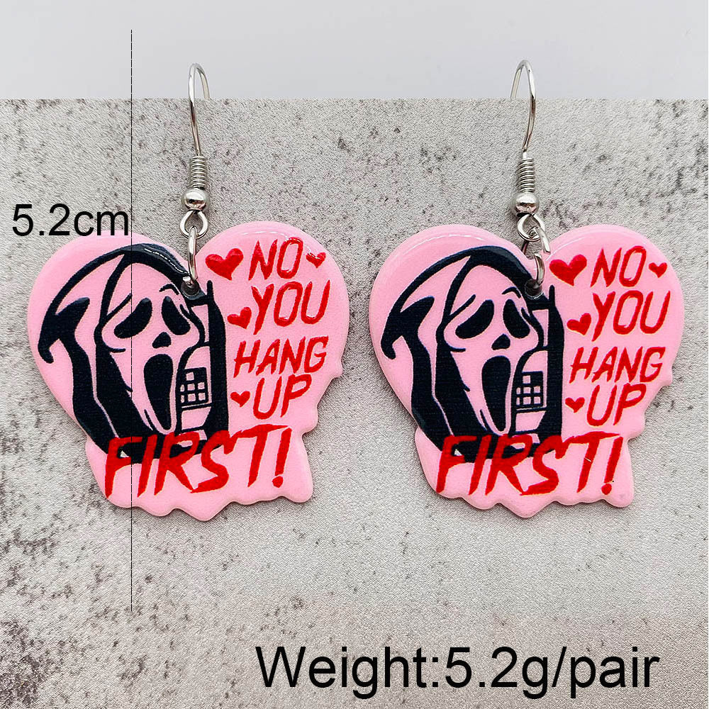 Wholesale  skull Horror  character acrylic earrings