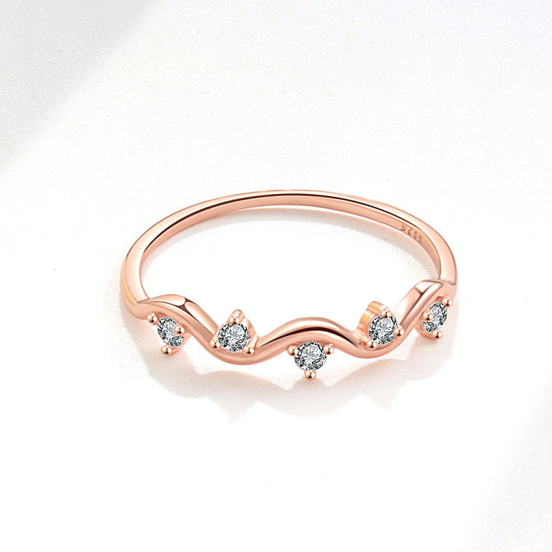Wholesale s925 sterling silver wave pattern small ring