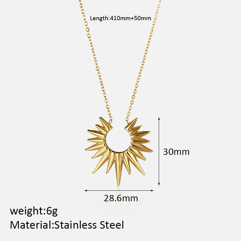 Wholesale Stainless steel light luxury Sun Necklace