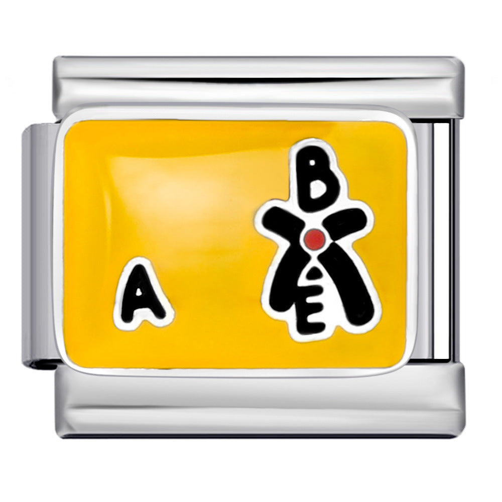 Wholesale 2pcs/pack  Italian Charm Bracelet 9mm DIY Splicing Creative Pattern Stainless Steel Composable Bracelet