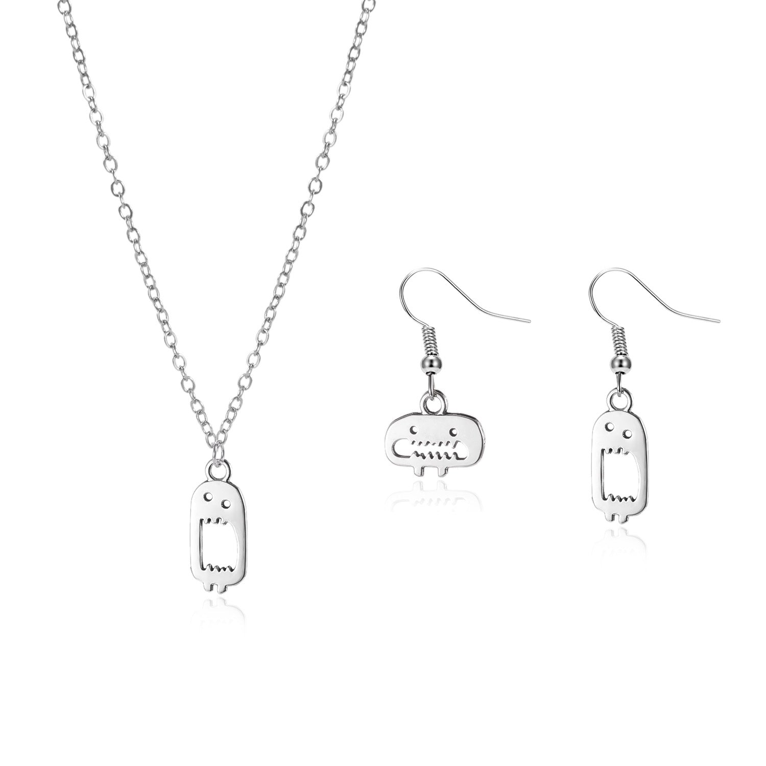 Wholesale Halloween Three-Dimensional Dripping Blood Heart Necklace Earrings Set