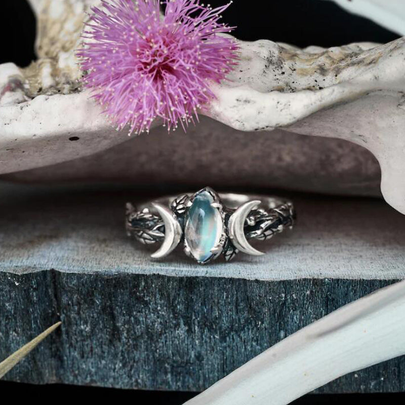 Wholesale Bohemian Moon Moonstone Ring
