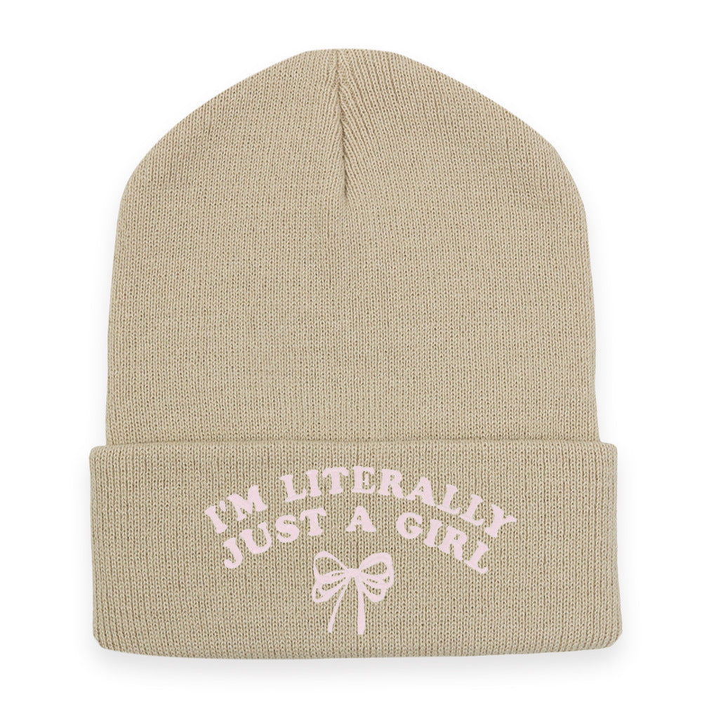 Wholesale Letter Bow Knitted Hat Warm Embroidered Wool Hat ACC-HT-HaiPu037