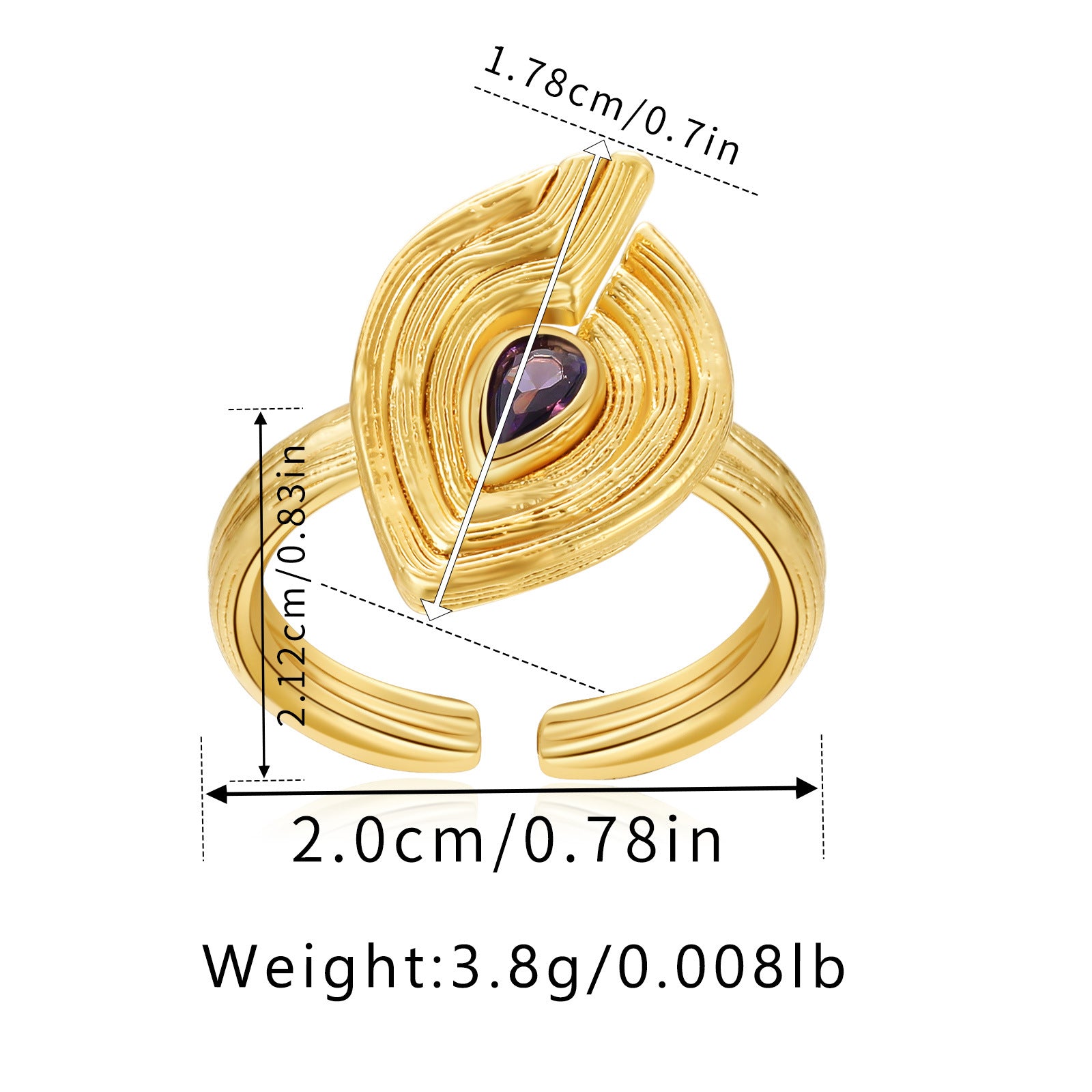 Wholesale Brass plated 18K real gold  ring animal butterfly design personality ring