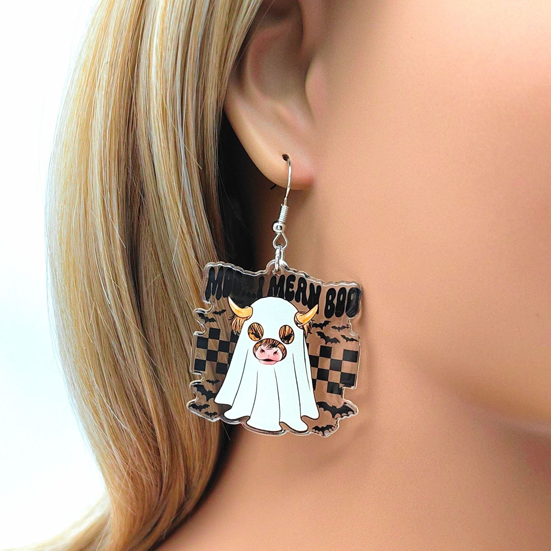 Wholesale Halloween Cartoon Acrylic Double Sided Printing Earrings ACC-ES-XiZhao024
