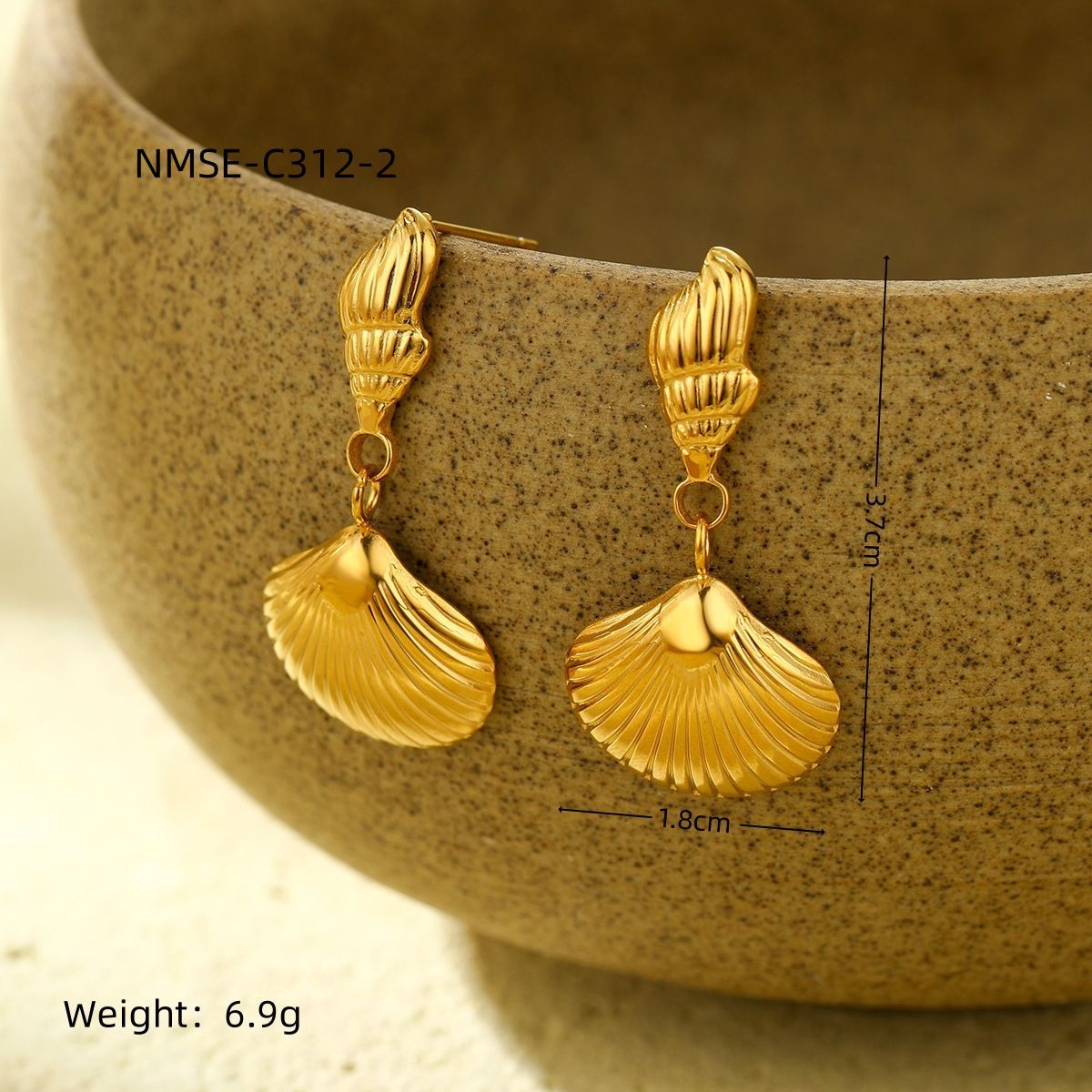 Wholesale  Metal Shell Series Stainless Steel Earrings