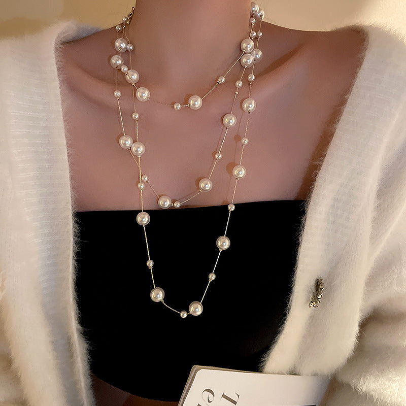 Wholesale Lace Collar Rhinestone Pearl Necklace