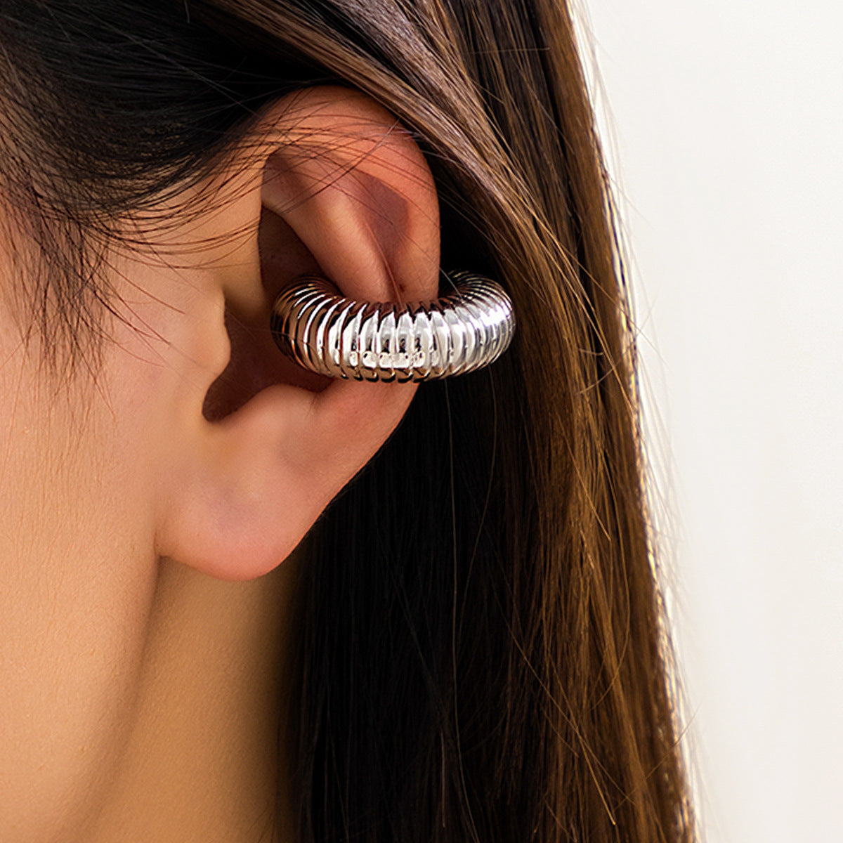 Wholesale Metal Thread Stripe Ear Clip Single Ear Bone Screw ACC-ES-QW011