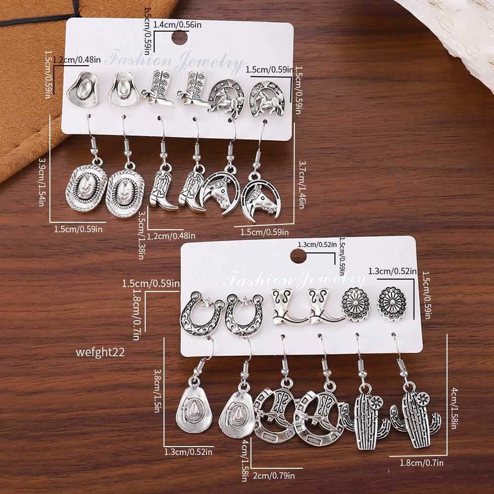 Wholesale Western cowboy earrings set