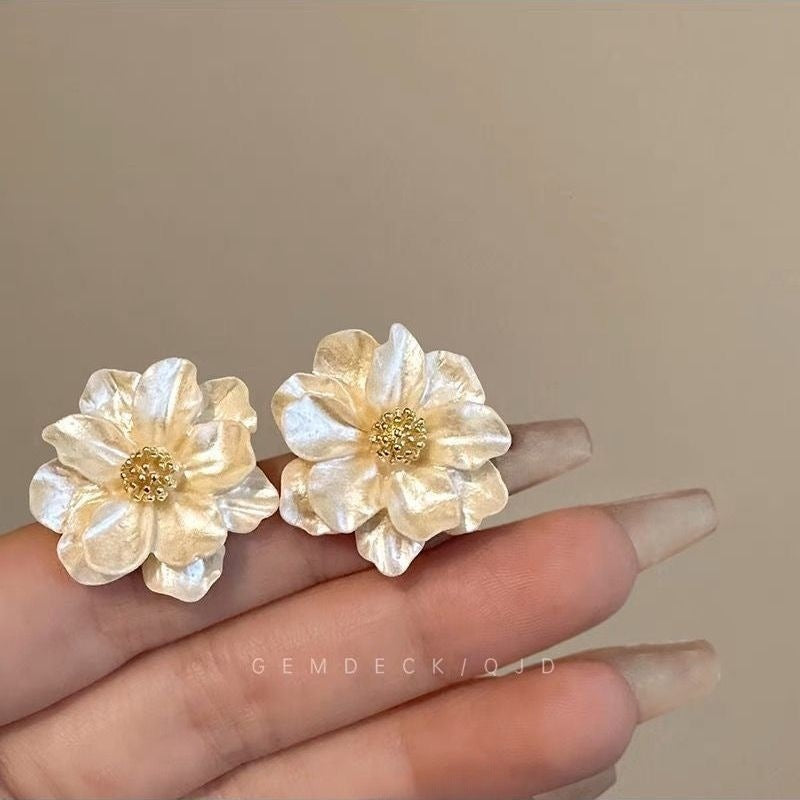 Wholesale  Rose Flower Zircon Earrings