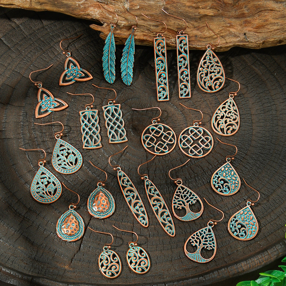 Wholesale Zinc Alloy Bohemian Geometric Hollow Earrings