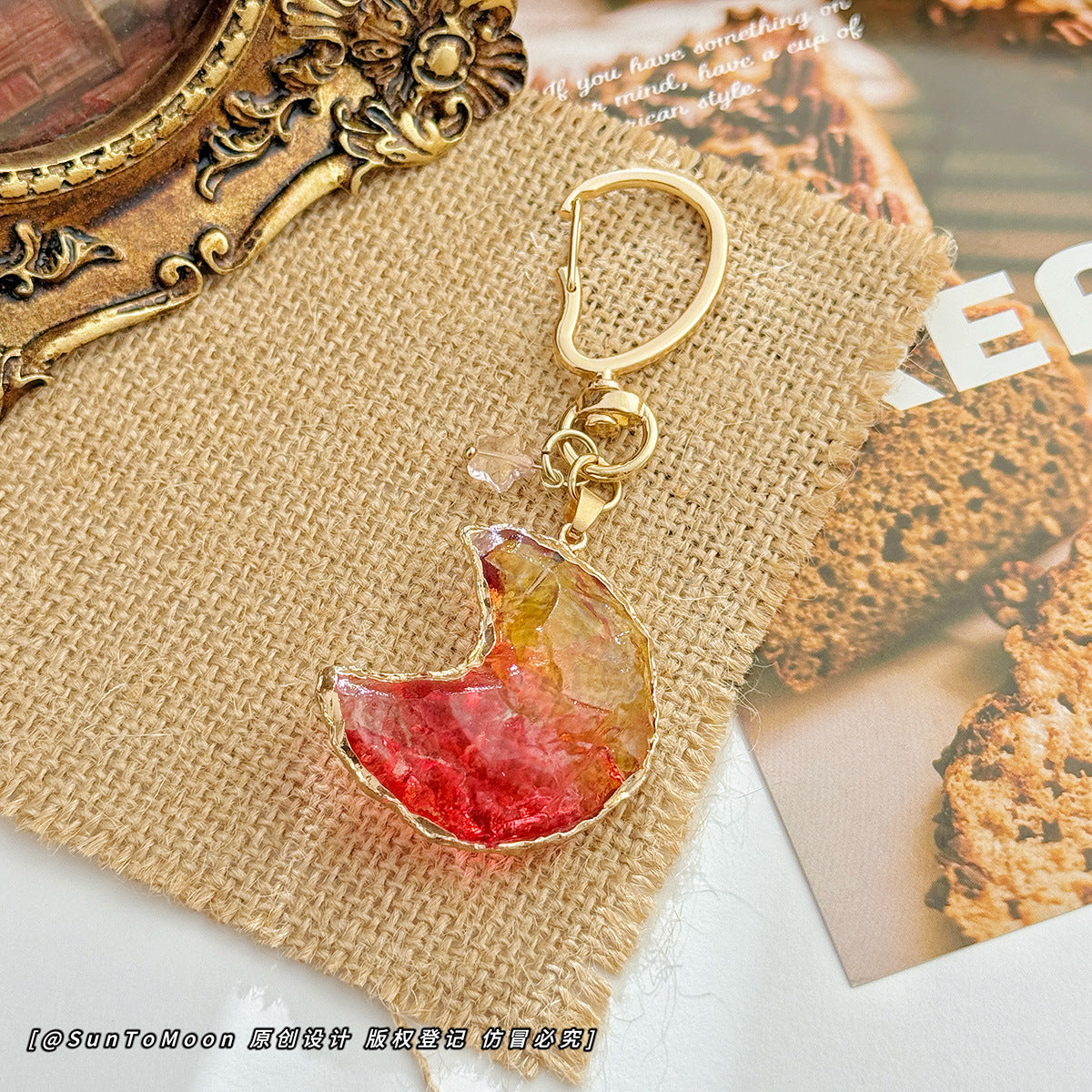 Wholesale Rainbow Moon Metal Keychain Chic Bag Charm Trendy Couple Gift Boutique Resale