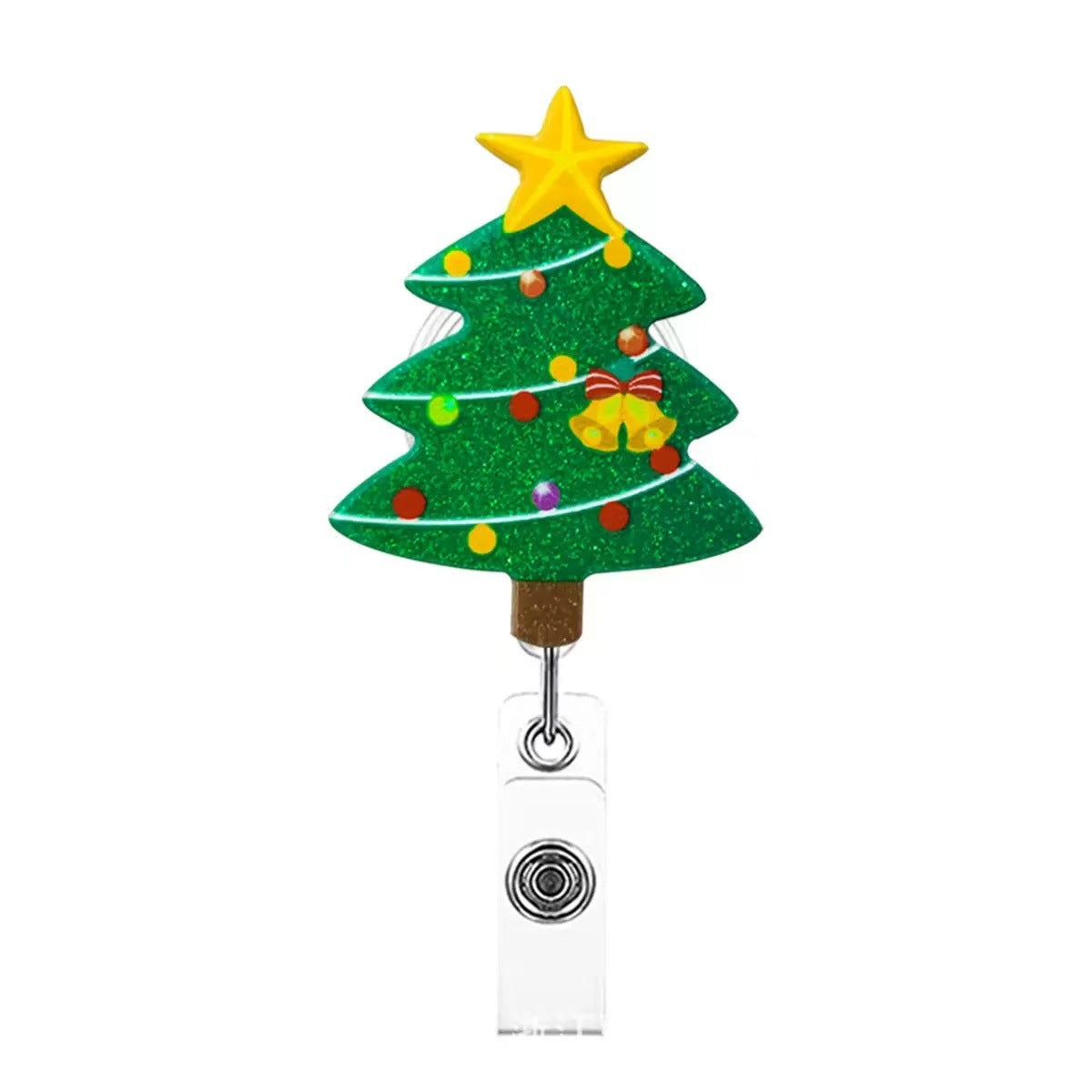 Wholesale acrylic Christmas office staff name tag retractable badge