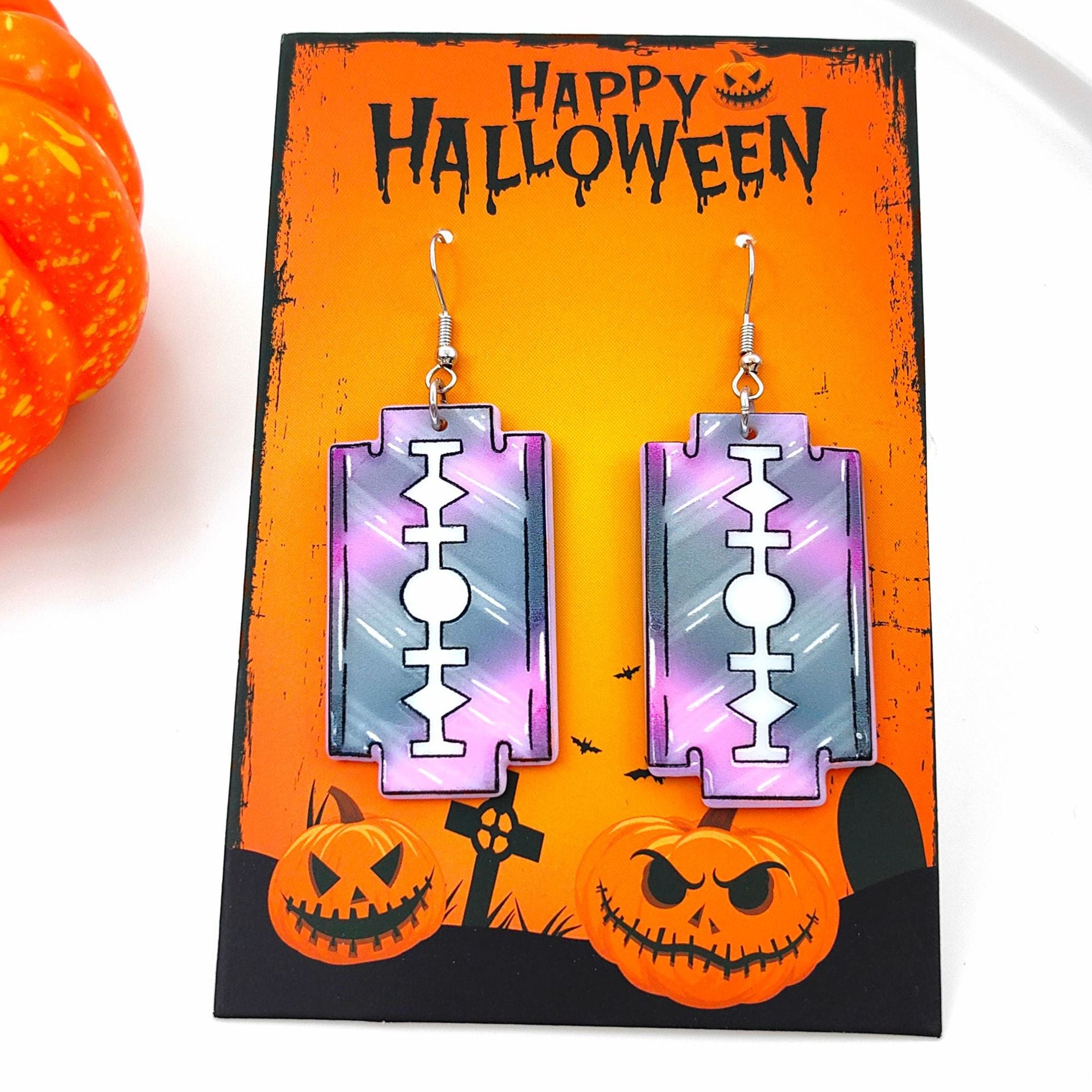 Wholesale Halloween Ghost Witch Skull Pendant Acrylic Earrings ACC-ES-XiZhao019