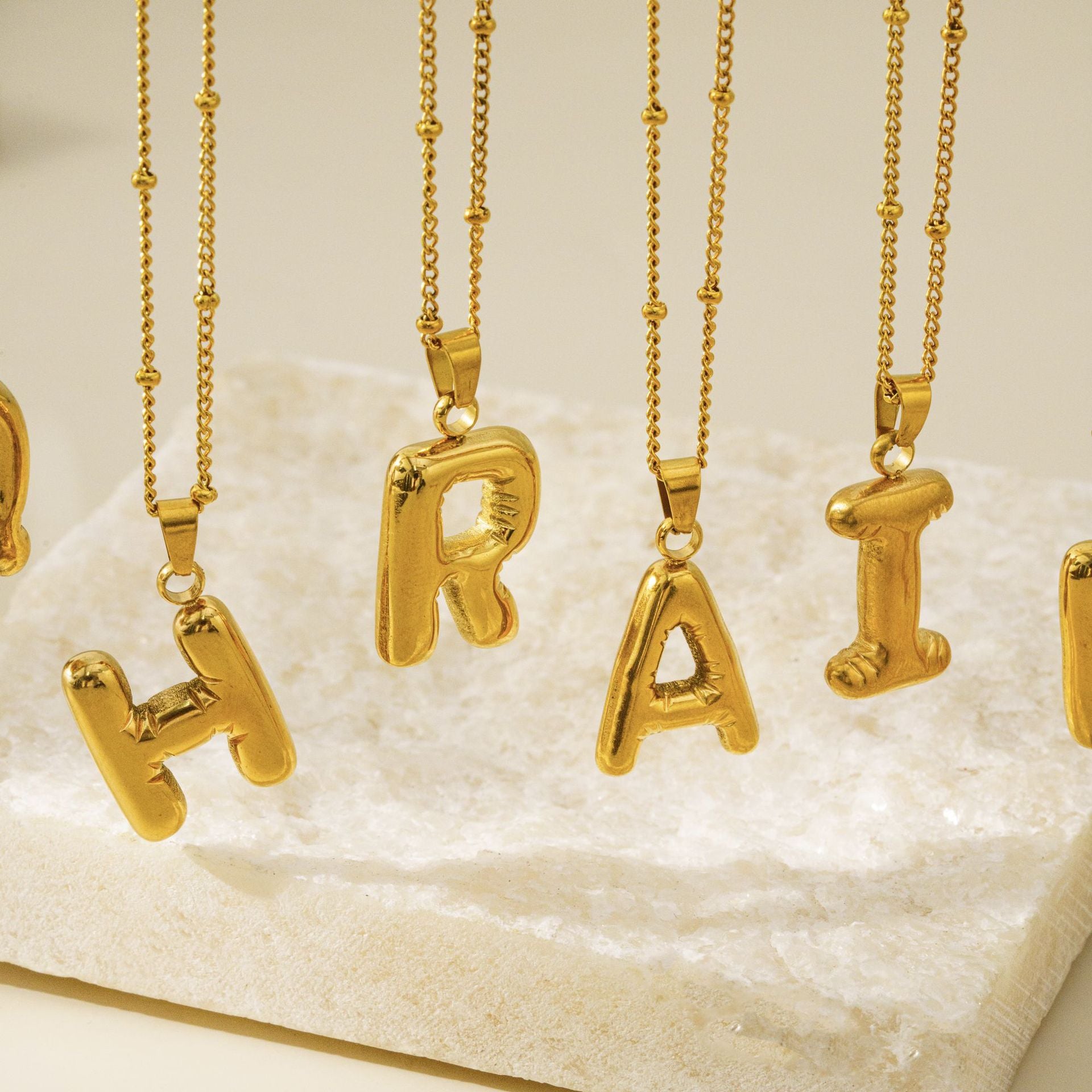Wholesale Light Luxury Stainless Steel Initial Necklace