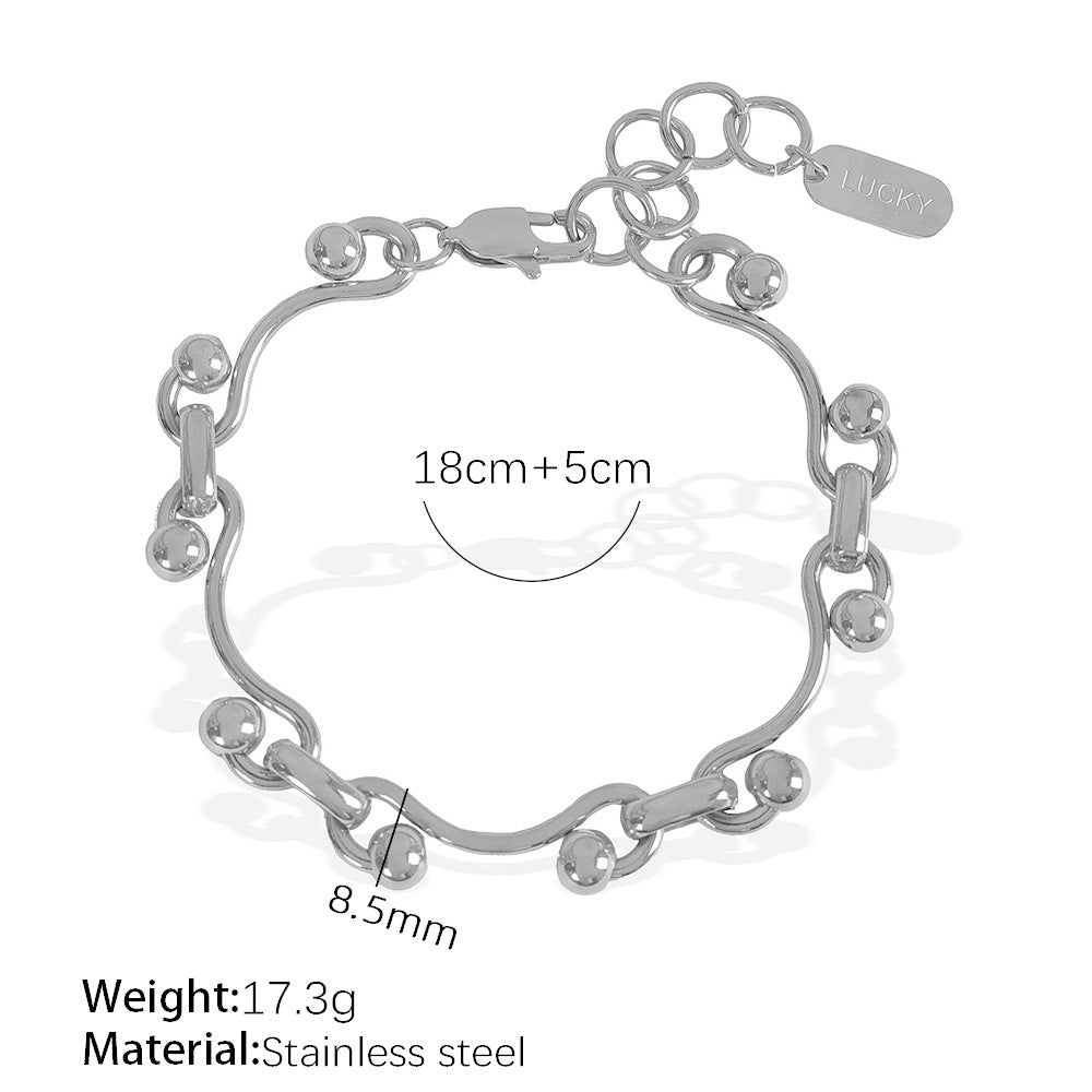 Wholesale Fashion titanium steel bracelet necklace suit gold-plated titanium steel exaggerated design all-match men' s and women' s hand ornaments