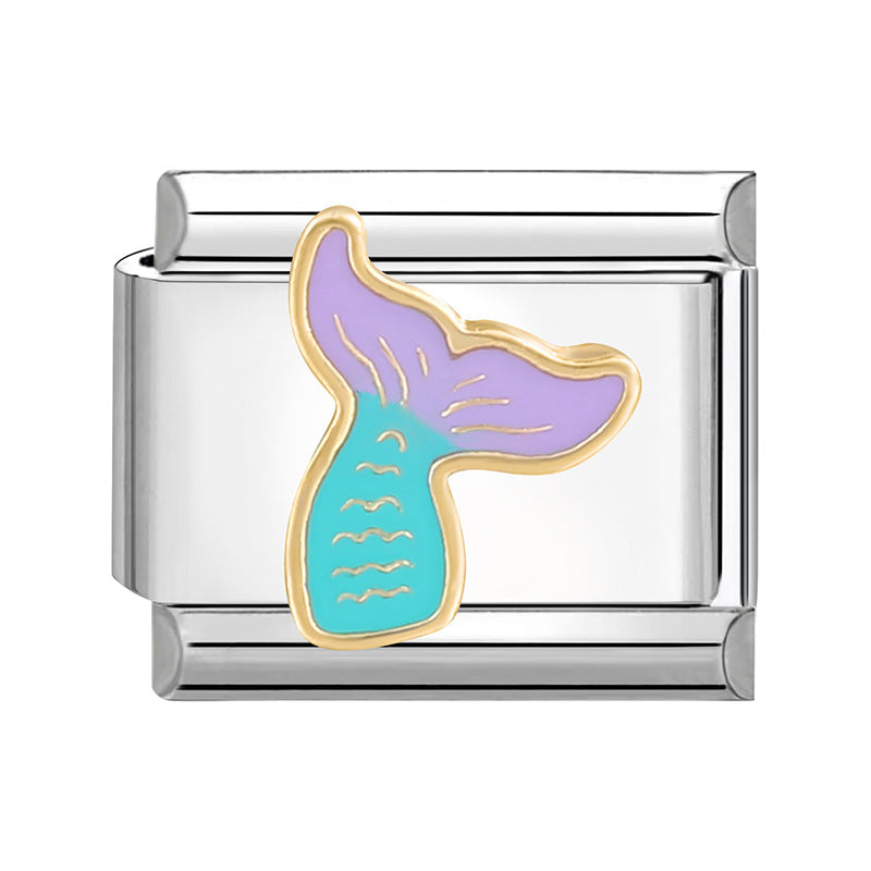 Wholesale Italian Charm Bracelet 9mm DIY Splicing Cute Cartoon Stainless Steel Composable Bracelet