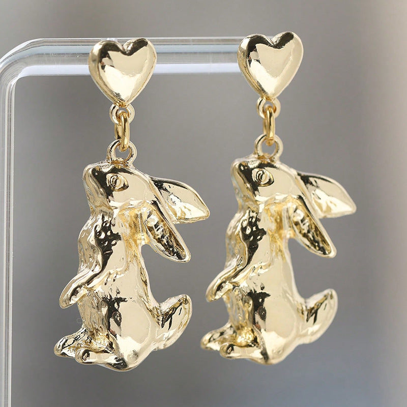 Wholesale Easter Love Bunny Earrings Animal Heart Shape Earrings ACC-ES-Yuchen002