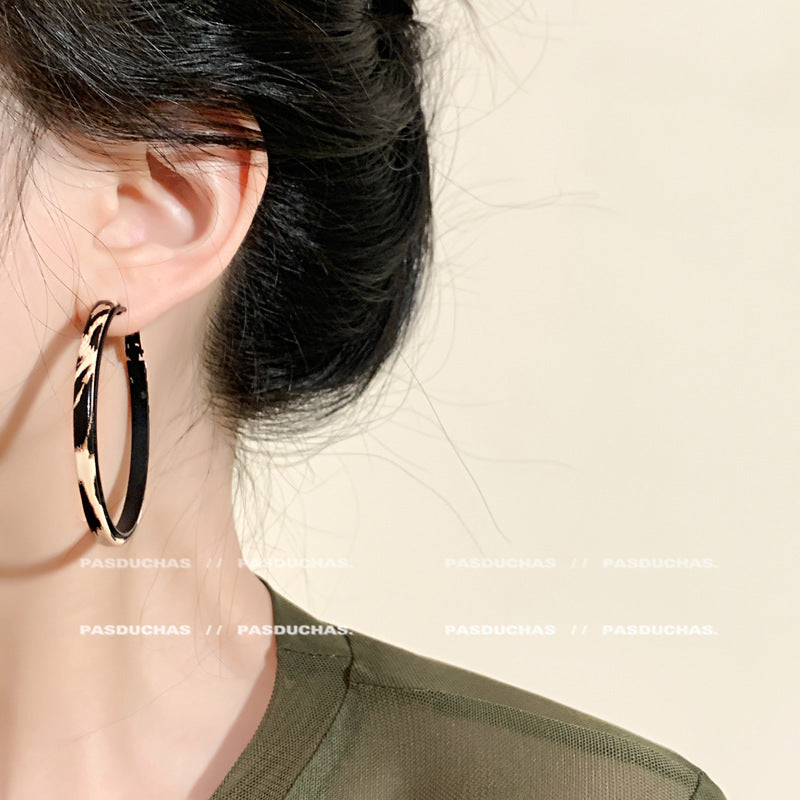 Wholesale Vintage Leopard Print Large Hoop Earrings