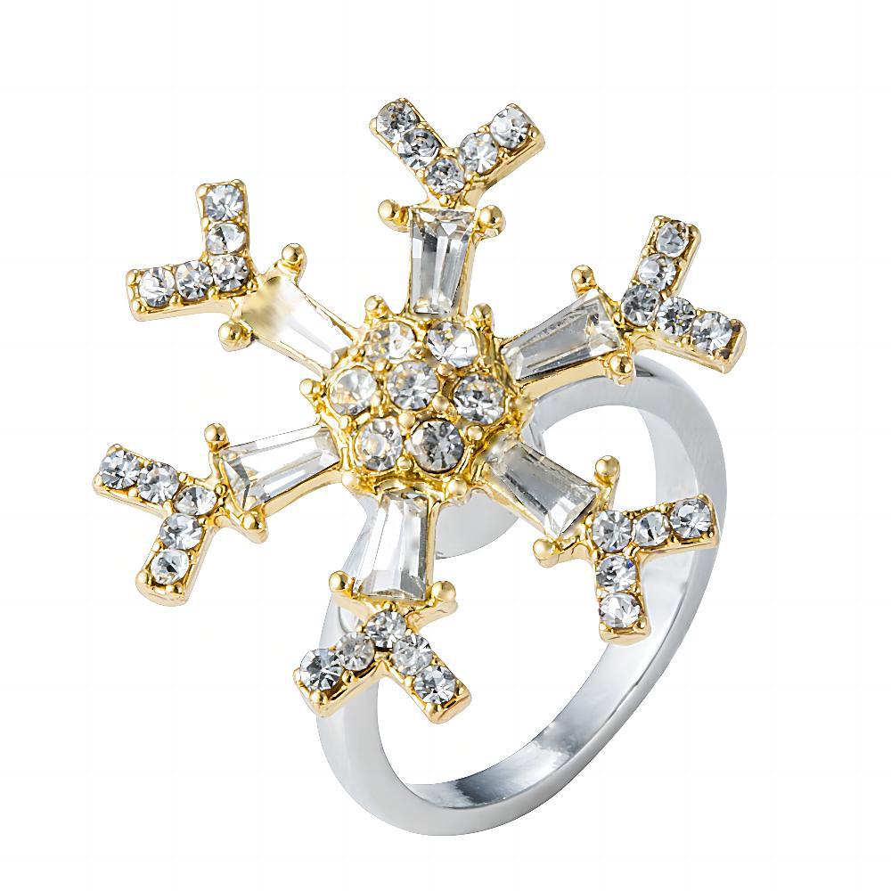 Wholesale  snowflake fashion rotating ring