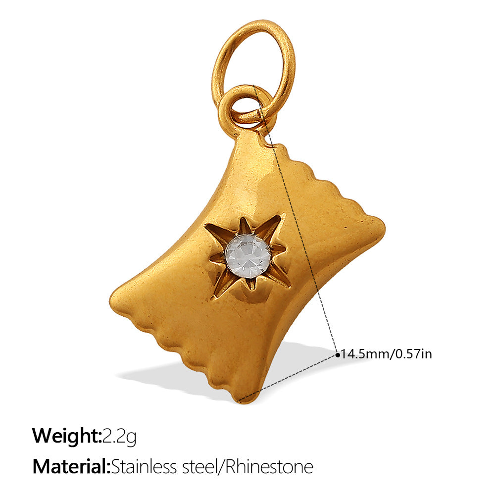 Wholesale  Food Series Ice Cream Donut Cake Titanium Steel Pendant DIY Necklace Bracelet Jewelry Accessories Cute
