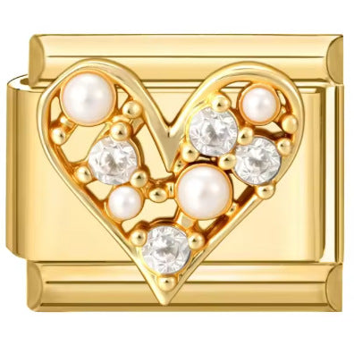 Wholesale Italian Charm Bracelet 9mm DIY  Zircon Starfish Bat Butterfly  Creative Stainless Steel Composable Bracelet