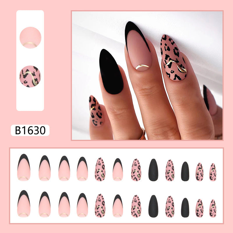 Wholesale Leopard Print French Press on Nails Kits Water Drop Plastic Nail Enhancement ACC-NS-MeiSu017