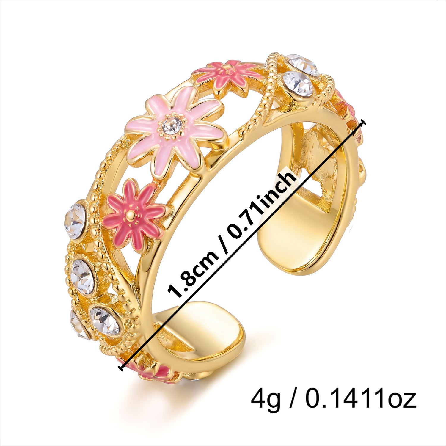 Wholesale Retro Enamel Flower Open Bangle For Women Hollow Out Copper Jewelry Accessory Boutique Resale Party Gift