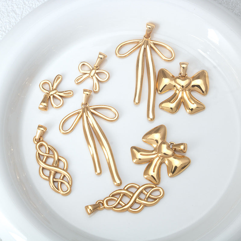 Wholesale Stainless Steel Bow Gold Pendant