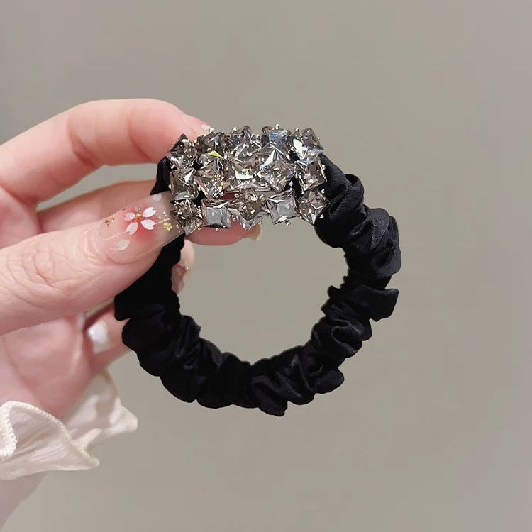 Wholesale  Black Rhinestone Hair Ties Hair Accessories Hair Scrunchies