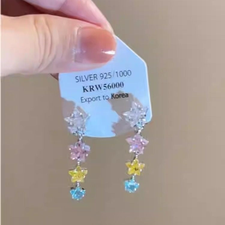 Wholesale  Rose Flower Zircon Earrings